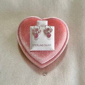 925 Sterling Silver Little Angel Shape CZ Stone Stud Screw Back Kid's Earrings